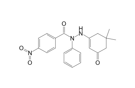 Benzoic acid, 4-nitro-, 2-(5,5-dimethyl-3-oxo-1-cyclohexen-1-yl)-1-phenylhydrazide
