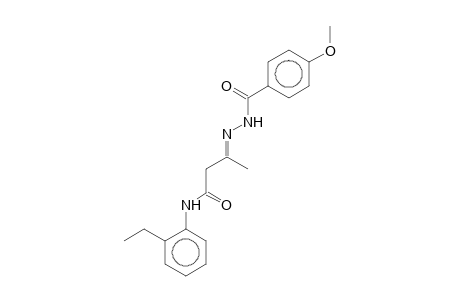 (3E)-N-(2-Ethylphenyl)-3-[(4-methoxybenzoyl)hydrazono]butanamide