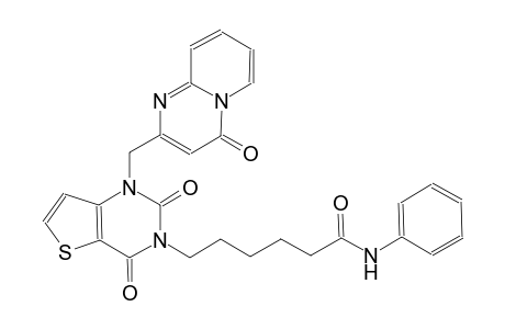 6-(2,4-dioxo-1-[(4-oxo-4H-pyrido[1,2-a]pyrimidin-2-yl)methyl]-1,4-dihydrothieno[3,2-d]pyrimidin-3(2H)-yl)-N-phenylhexanamide