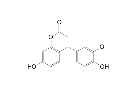 (4R)-7-hydroxy-4-(4-hydroxy-3-methoxy-phenyl)chroman-2-one