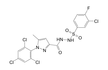 1-[(3-chloro-4-fluorophenyl)sulfonyl]-2-{[5-methyl-1-(2,4,6-trichlorophenyl)pyrazol-3-yl]carbonyl}hydrazide