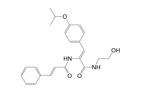 (2Z)-N-(2-hydroxyethyl)-3-(4-isopropoxyphenyl)-2-{[(2E)-3-phenyl-2-propenoyl]amino}-2-propenamide