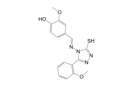 2-methoxy-4-((E)-{[3-(2-methoxyphenyl)-5-sulfanyl-4H-1,2,4-triazol-4-yl]imino}methyl)phenol