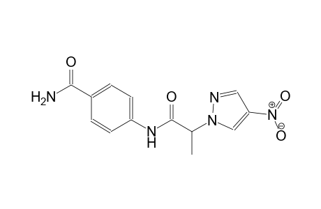 4-{[2-(4-nitro-1H-pyrazol-1-yl)propanoyl]amino}benzamide