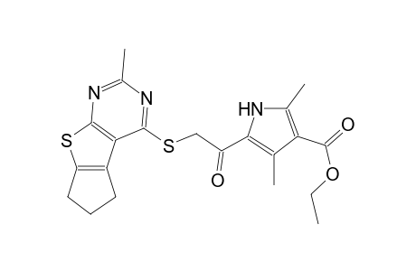 1H-pyrrole-3-carboxylic acid, 5-[[(6,7-dihydro-2-methyl-5H-cyclopenta[4,5]thieno[2,3-d]pyrimidin-4-yl)thio]acetyl]-2,4-dimethyl-, ethyl ester