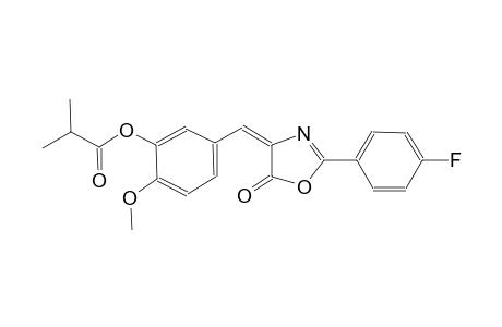 5-[(E)-(2-(4-fluorophenyl)-5-oxo-1,3-oxazol-4(5H)-ylidene)methyl]-2-methoxyphenyl 2-methylpropanoate