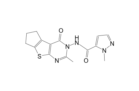 1-methyl-N-(2-methyl-4-oxo-6,7-dihydro-4H-cyclopenta[4,5]thieno[2,3-d]pyrimidin-3(5H)-yl)-1H-pyrazole-5-carboxamide