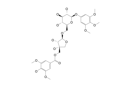 3,4,5-TRIMETHOXYPHENYL-1-O-BETA-D-(5-O-SYRINGOYL)-APIOFURANOSYL-(1->6)-BETA-D-GLUCOPYRANOSIDE