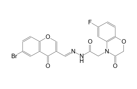 N'-[(E)-(6-bromo-4-oxo-4H-chromen-3-yl)methylidene]-2-(6-fluoro-3-oxo-2,3-dihydro-4H-1,4-benzoxazin-4-yl)acetohydrazide