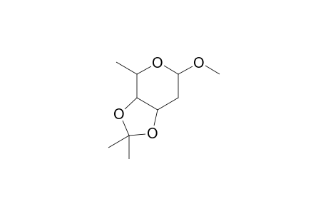 Methyl 2,6-Dideoxy-3,4-O-isopropylidene-.alpha.,L-lyxo-hexopyranoside