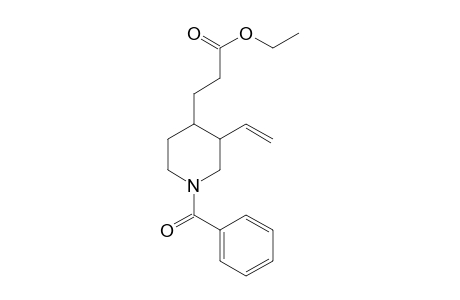 Racemic cis-3-(1-benzoyl-3-vinyl-4-piperidinyl)-propionic acid ethyl ester
