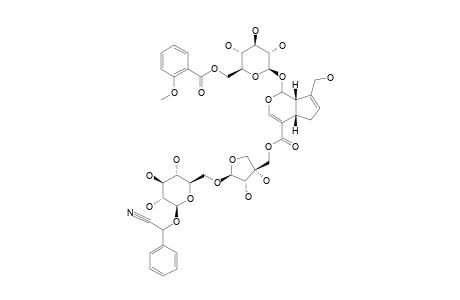 2R-[(2-METHOXYBENZOYLGENOPOSIDYL)-5-O-BETA-D-APIOFURANOSYL-(1->6)-BETA-D-GLUCOPYRANOSYLOXY]-2-PHENYL-ACETONITRILE