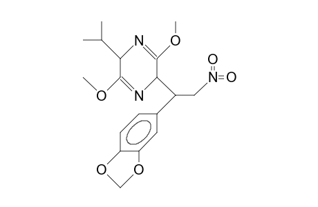 5-Isopropyl-3,6-dimethoxy-2-(2-nitro-1-[3,4-methylenedioxy-phenyl]-ethyl)-2,5-dihydro-pyrazine