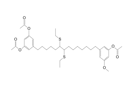 1-(3'-Acetoxy-5'-methoxyphenyl)-14-(3",5"-diacetoxyphenyl)-8,9-bis(ethylthio)tetradecane