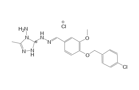 (1E,2E)-1-(4-amino-3-methyl-1H-1,2,4-triazol-5(4H)-ylidene)-2-(4-((4-chlorobenzyl)oxy)-3-methoxybenzylidene)hydrazin-1-ium chloride