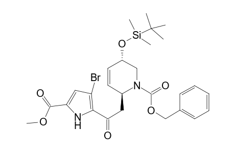 trans-(+-)-1-(Benzyloxycarbonyl)-2-[2-(3-bromo-5-(methoxycarbonyl)-1H-pyrrol-2-yl]-2-oxoethyl]-5-[(tert-butyldimethylsilyl)oxy]-1,2,5,6,tetrahydropyridine