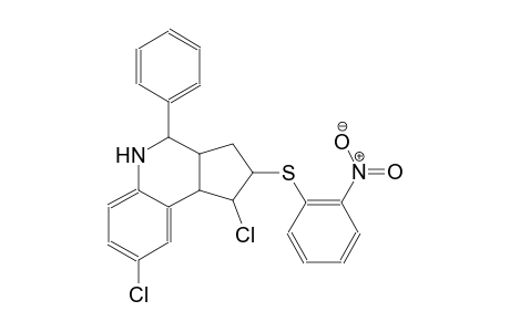 1H-cyclopenta[c]quinoline, 1,8-dichloro-2,3,3a,4,5,9b-hexahydro-2-[(2-nitrophenyl)thio]-4-phenyl-