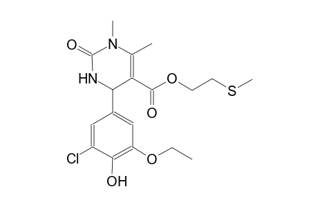 5-pyrimidinecarboxylic acid, 4-(3-chloro-5-ethoxy-4-hydroxyphenyl)-1,2,3,4-tetrahydro-1,6-dimethyl-2-oxo-, 2-(methylthio)ethyl ester