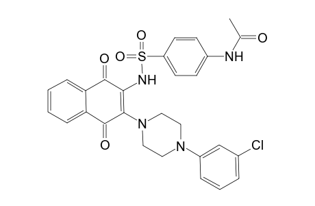 N-{4-[({3-[4-(3-chlorophenyl)-1-piperazinyl]-1,4-dioxo-1,4-dihydro-2-naphthalenyl}amino)sulfonyl]phenyl}acetamide