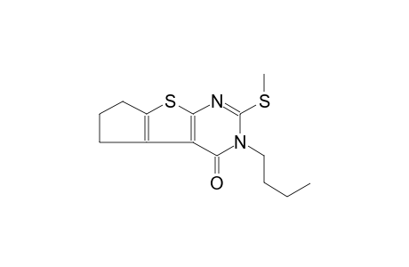 4H-cyclopenta[4,5]thieno[2,3-d]pyrimidin-4-one, 3-butyl-3,5,6,7-tetrahydro-2-(methylthio)-