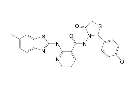 N-[2-(4-HYDROXY-PHENYL)-4-OXO-1,3-THIAZOLIDIN-3-YL]-2-[(6-METHYL-1,3-BENZOTHIAZOL-2-YL)-AMINO]-PYRIDINE-3-CARBOXAMIDE
