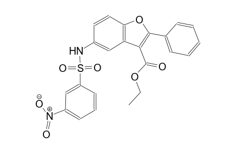 3-benzofurancarboxylic acid, 5-[[(3-nitrophenyl)sulfonyl]amino]-2-phenyl-, ethyl ester
