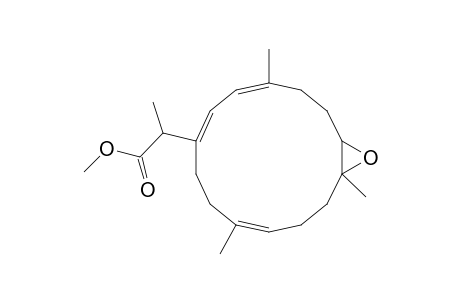 4,8,12-Trimethyl-7,8-epoxy-1-[1'-(methoxycarbonyl)ethyl]-cyclotetradeca-1,3,11-triene
