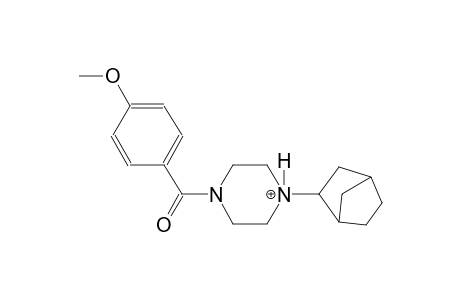 1-bicyclo[2.2.1]hept-2-yl-4-(4-methoxybenzoyl)piperazin-1-ium