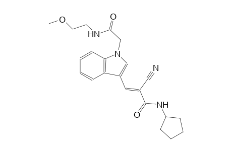 (2E)-2-cyano-N-cyclopentyl-3-(1-{2-[(2-methoxyethyl)amino]-2-oxoethyl}-1H-indol-3-yl)-2-propenamide