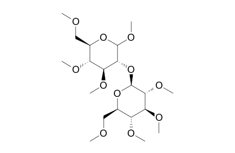 D-Glucopyranoside, methyl 3,4,6-tri-O-methyl-2-O-(2,3,4,6-tetra-O-methyl-.beta.-D-glucopyranos yl)-