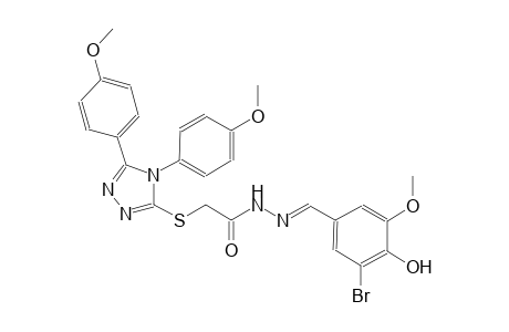2-{[4,5-bis(4-methoxyphenyl)-4H-1,2,4-triazol-3-yl]sulfanyl}-N'-[(E)-(3-bromo-4-hydroxy-5-methoxyphenyl)methylidene]acetohydrazide