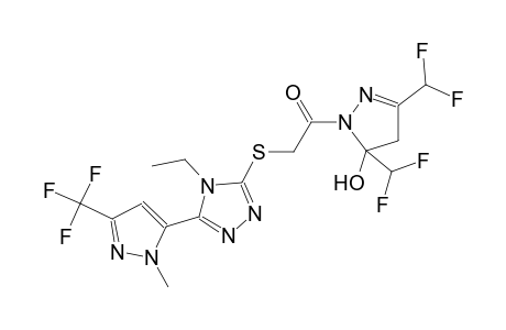 3,5-bis(difluoromethyl)-1-[({4-ethyl-5-[1-methyl-3-(trifluoromethyl)-1H-pyrazol-5-yl]-4H-1,2,4-triazol-3-yl}sulfanyl)acetyl]-4,5-dihydro-1H-pyrazol-5-ol