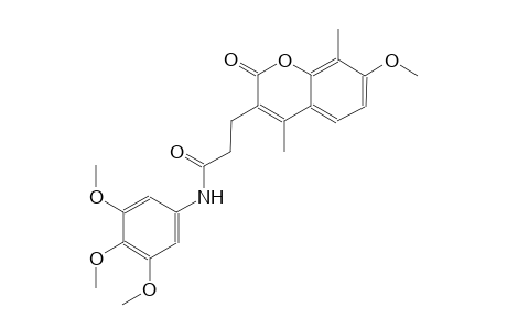 2H-1-benzopyran-3-propanamide, 7-methoxy-4,8-dimethyl-2-oxo-N-(3,4,5-trimethoxyphenyl)-