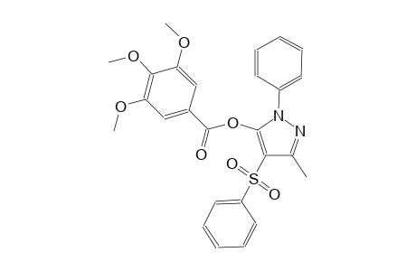 3-methyl-1-phenyl-4-(phenylsulfonyl)-1H-pyrazol-5-yl 3,4,5-trimethoxybenzoate