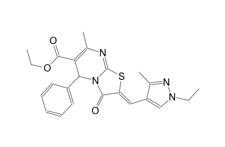 ethyl (2Z)-2-[(1-ethyl-3-methyl-1H-pyrazol-4-yl)methylene]-7-methyl-3-oxo-5-phenyl-2,3-dihydro-5H-[1,3]thiazolo[3,2-a]pyrimidine-6-carboxylate