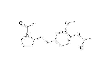 Pyrrolidine, 1-acetyl-2-[2-[4-(acetyloxy)-3-methoxyphenyl]ethyl]-, (.+-.)-