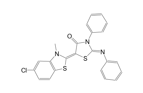 4-thiazolidinone, 5-(5-chloro-3-methyl-2(3H)-benzothiazolylidene)-3-phenyl-2-(phenylimino)-, (2Z,5Z)-