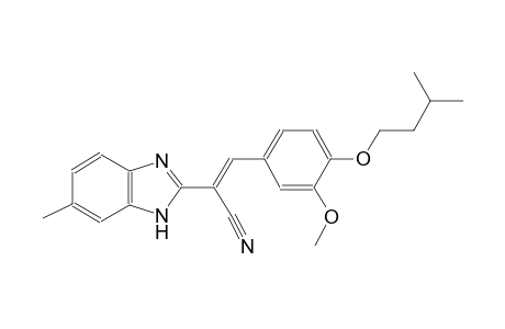 (2E)-3-[4-(isopentyloxy)-3-methoxyphenyl]-2-(6-methyl-1H-benzimidazol-2-yl)-2-propenenitrile