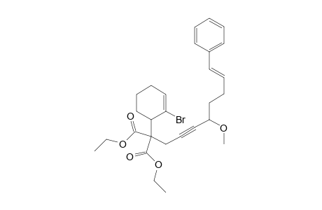 Diethyl (E)- 2-(2-bromocyclohex-2-enyl)-2-ethoxycarbonyl-6-methoxy-10-phenyldec-9-ene-4-ynecarboxylate