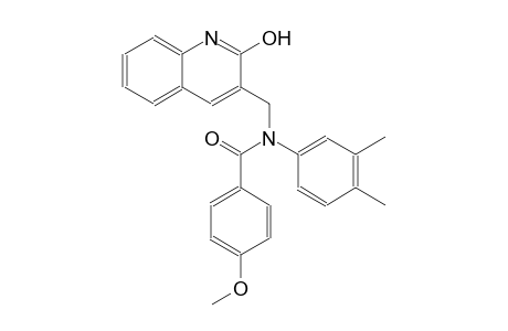 N-(3,4-dimethylphenyl)-N-[(2-hydroxy-3-quinolinyl)methyl]-4-methoxybenzamide