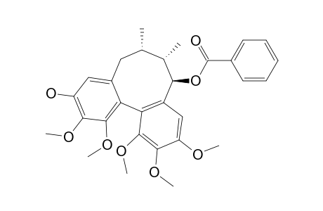 BENZOYLGOMISIN-U;(6R,7S,8S,S-BIAR)-6-BENZOYLOXY-6,7,8,9-TETRAHYDRO-1,2,3,13,14-HEPTAMETHOXY-7,8-DIMETHYL-12-DIBENZO-[A,C]-CYCLOOCTENOL