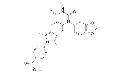 methyl 4-{3-[(Z)-(1-(1,3-benzodioxol-5-yl)-2,4,6-trioxotetrahydro-5(2H)-pyrimidinylidene)methyl]-2,5-dimethyl-1H-pyrrol-1-yl}benzoate