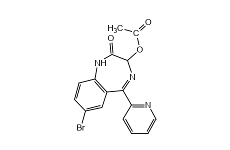 7-bromo-1,3-dihydro-3-hydroxy-5(2-pyridyl)-2H-1,4-benzodiazepin-2-one, acetate(ester)