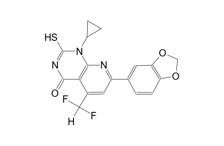 pyrido[2,3-d]pyrimidin-4(1H)-one, 7-(1,3-benzodioxol-5-yl)-1-cyclopropyl-5-(difluoromethyl)-2-mercapto-