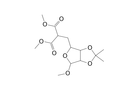 5-Deoxy-.beta.-d-ribofuranose, 1-O-methyl-2,3-O-isopropylidene-5-bis(methoxycarbonyl)methyl-