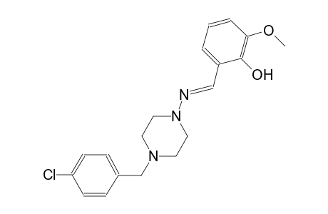 phenol, 2-[(E)-[[4-[(4-chlorophenyl)methyl]-1-piperazinyl]imino]methyl]-6-methoxy-