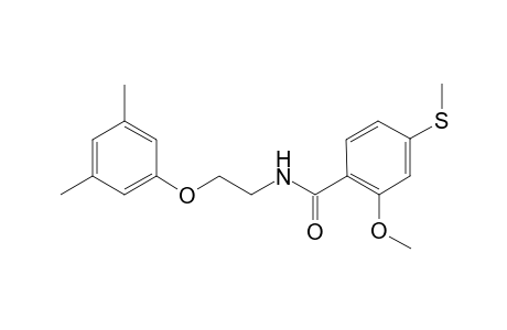 Benzamide, N-[2-(3,5-dimethylphenoxy)ethyl]-2-methoxy-4-(methylthio)-