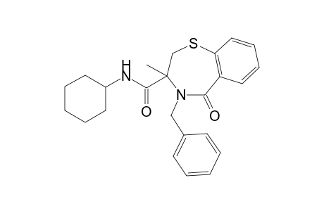 4-Benzyl-3-methyl-5-oxo-2,3,4,5-tetrahydro[1,4]benzothiazepin-3-(N-cyclohexylcarboxamide)