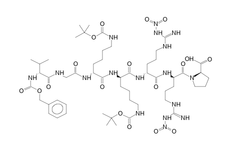 BENZYLOXYCARBONYL-VALINE-GLYCINE-(TERT-BUTYLOXYCARBONYL)LYSINE-(TERT-BUTYLOXYCARBONYL)LYSINE-[N(OMEGA)-NITRO]ARGININE-[N(OMEGA)-NITRO]ARGININE-PROLINE HEPTAPEPTIDE