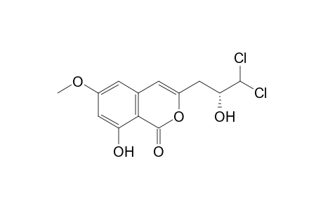 3-[(2R)-3,3-bis(chloranyl)-2-oxidanyl-propyl]-6-methoxy-8-oxidanyl-isochromen-1-one